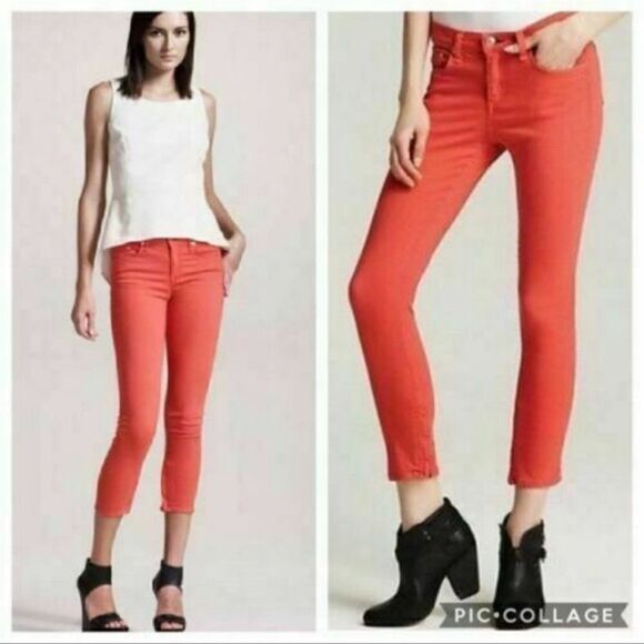 Rag & Bone Pink Zipper Capri Jeans 26 - Picture 1 of 8